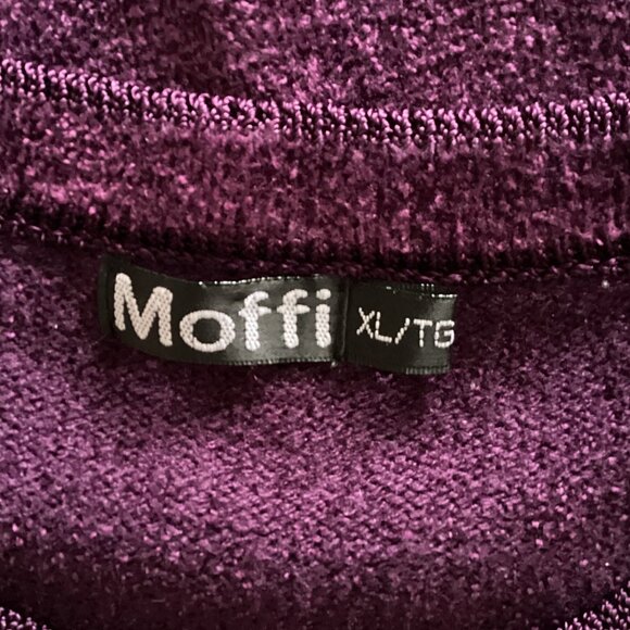 Moffi Women's Sweater Purple Shades Knit Crew Neck Size XL Beads Goth Casual - Picture 7 of 8